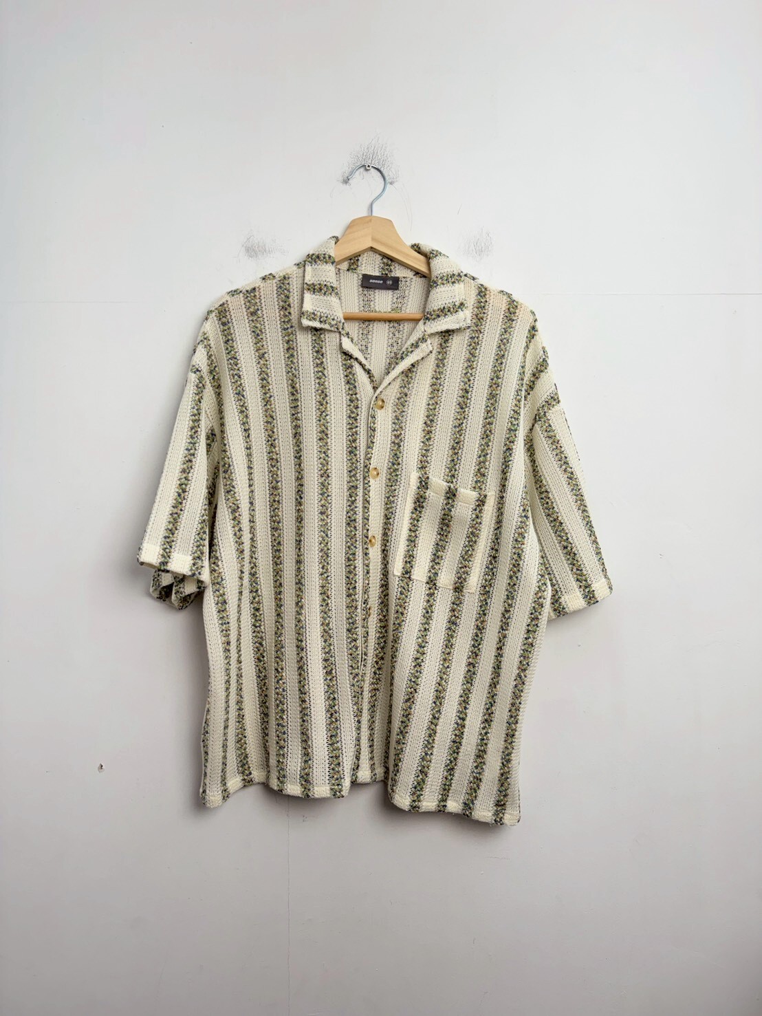 SENSE Pattern Knit Collar Shirt SIZE L