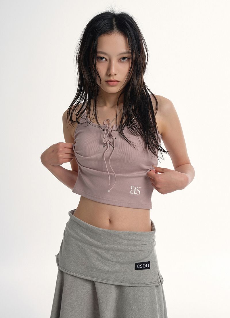 ASON 鏤空打孔短版無袖上衣 粉色 AS_P0000CEU