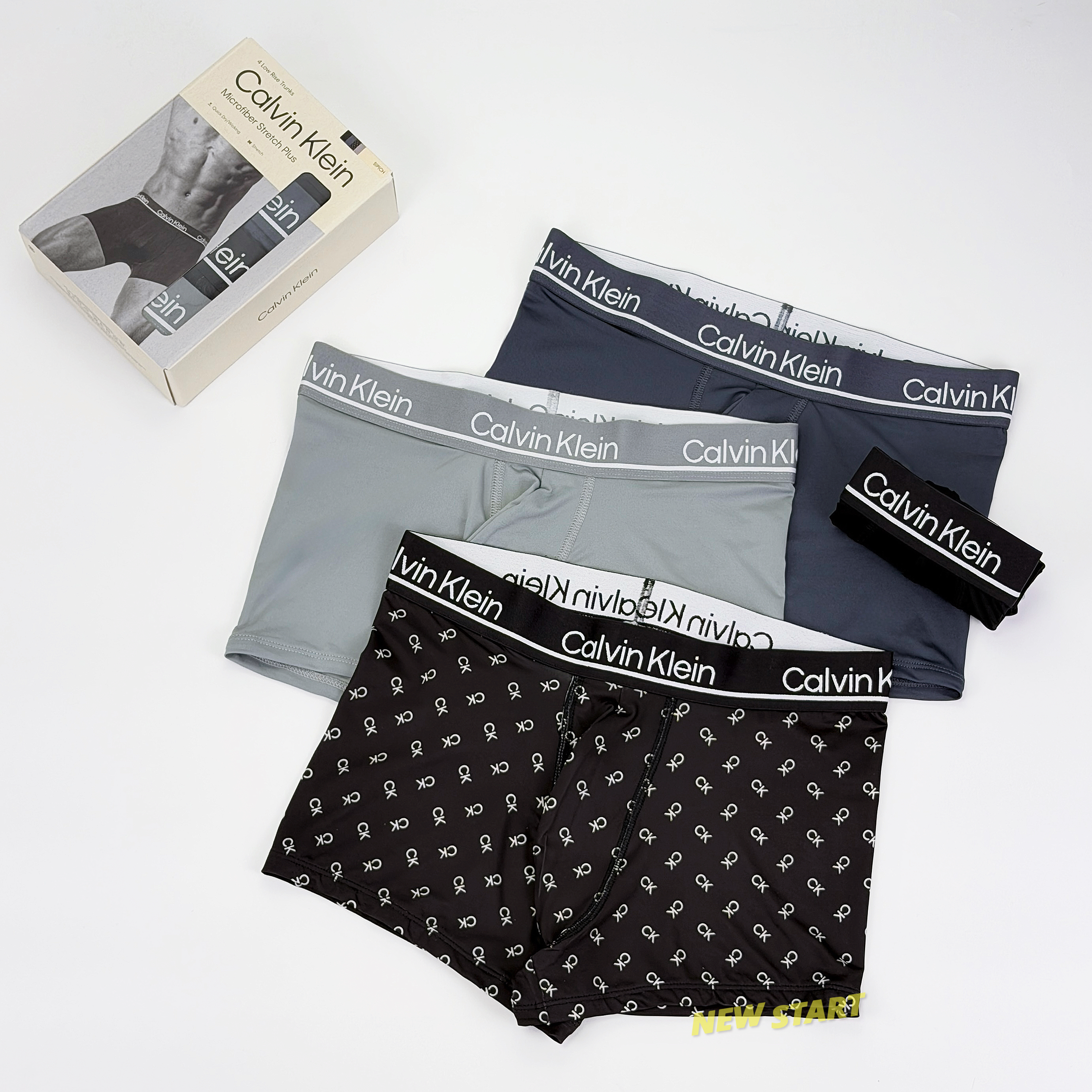 Calvin Klein CK 彈力涼感 短版 四件組 四角褲 內褲