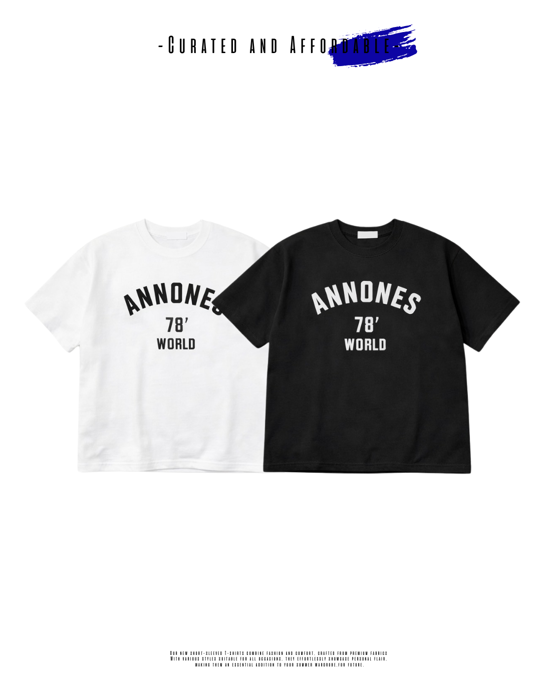 ANNDNES 字母寬短版短T