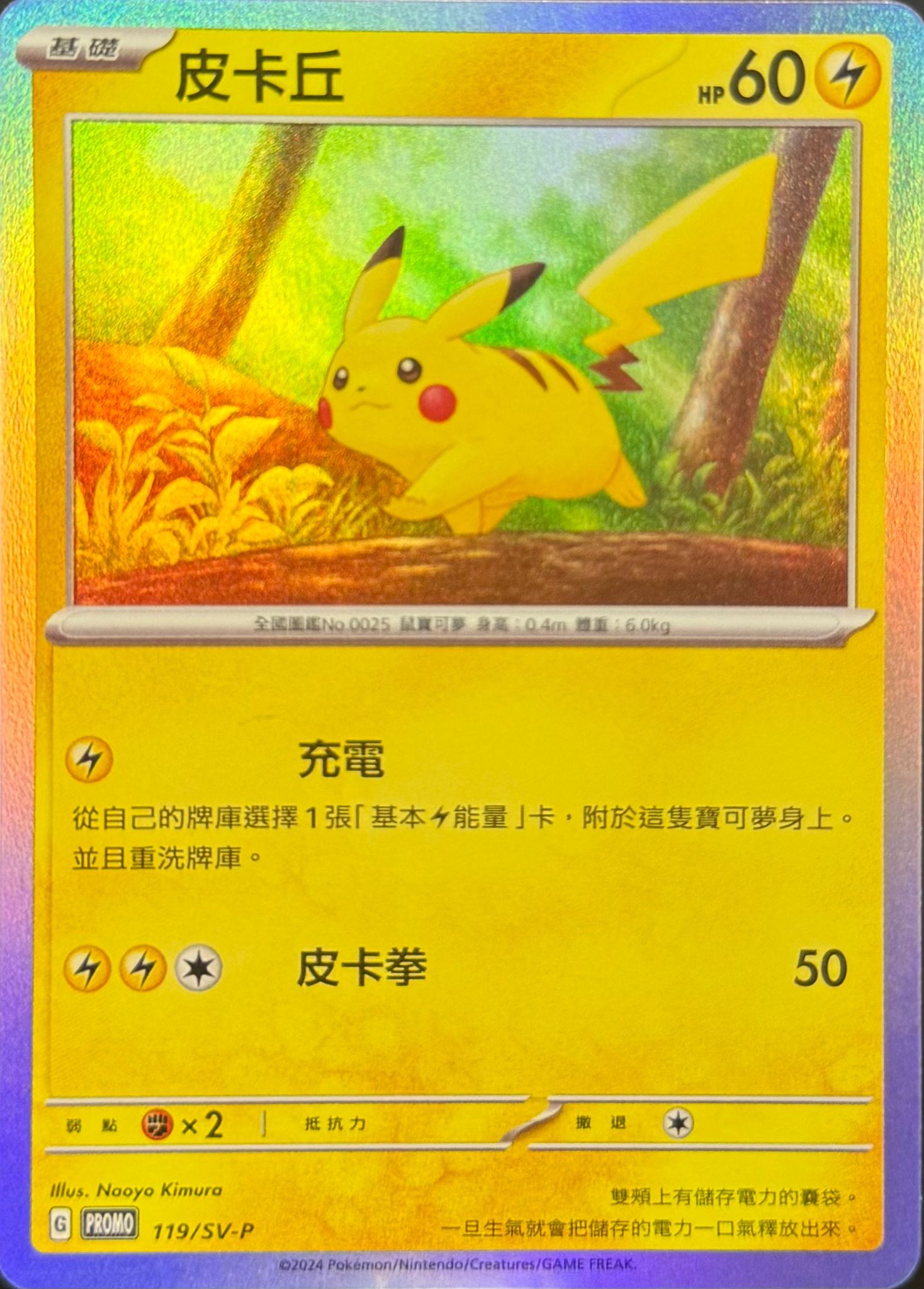 Pokemon TCG 繁中特典卡 - 119/SV-P 皮卡丘