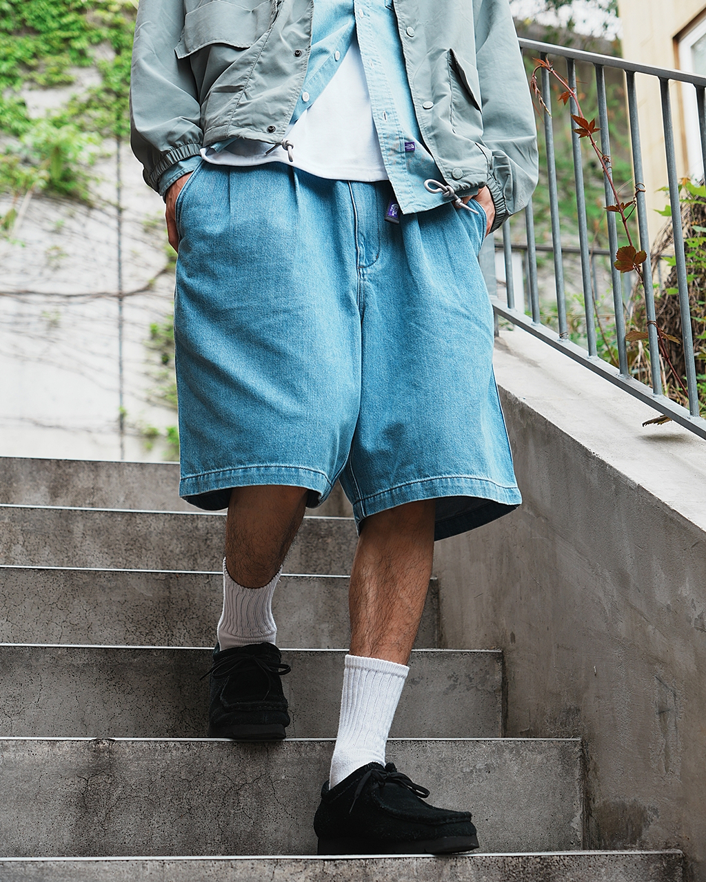 『代購+現貨商品』2026SS THE NORTH FACE Purple Label 紫標 Denim Tuck Field Shorts 丹寧 牛仔 短褲 現貨 N26SD074