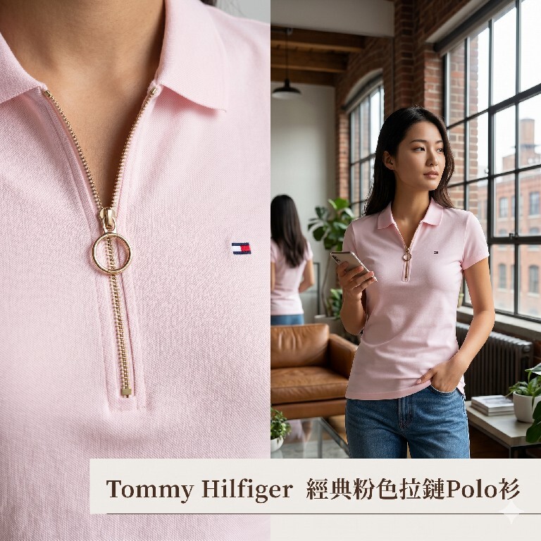 【預購】Tommy Hilfiger H042352 半襟拉鍊女裝 Polo 衫