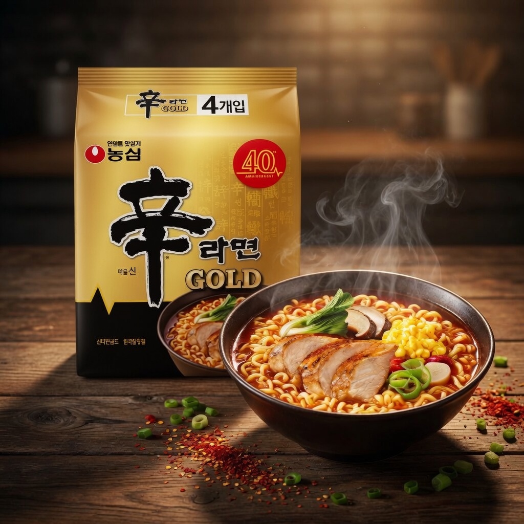 農心 - 韓版辛辣麵 金版GOLD 40週年特別版 (125Gx4包)(平行進口)