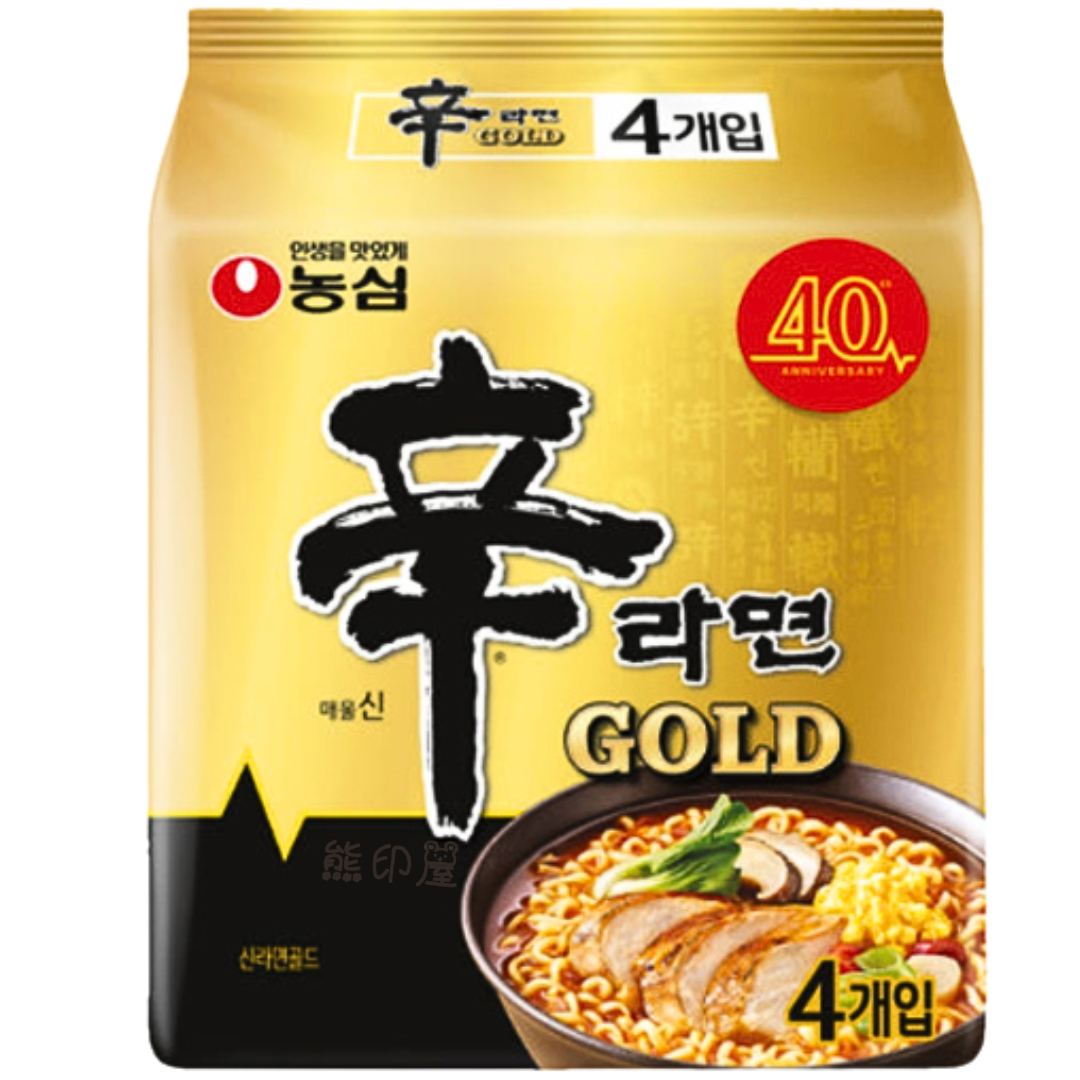 農心 - 韓版辛辣麵 金版GOLD 40週年特別版 (125Gx4包)(平行進口)