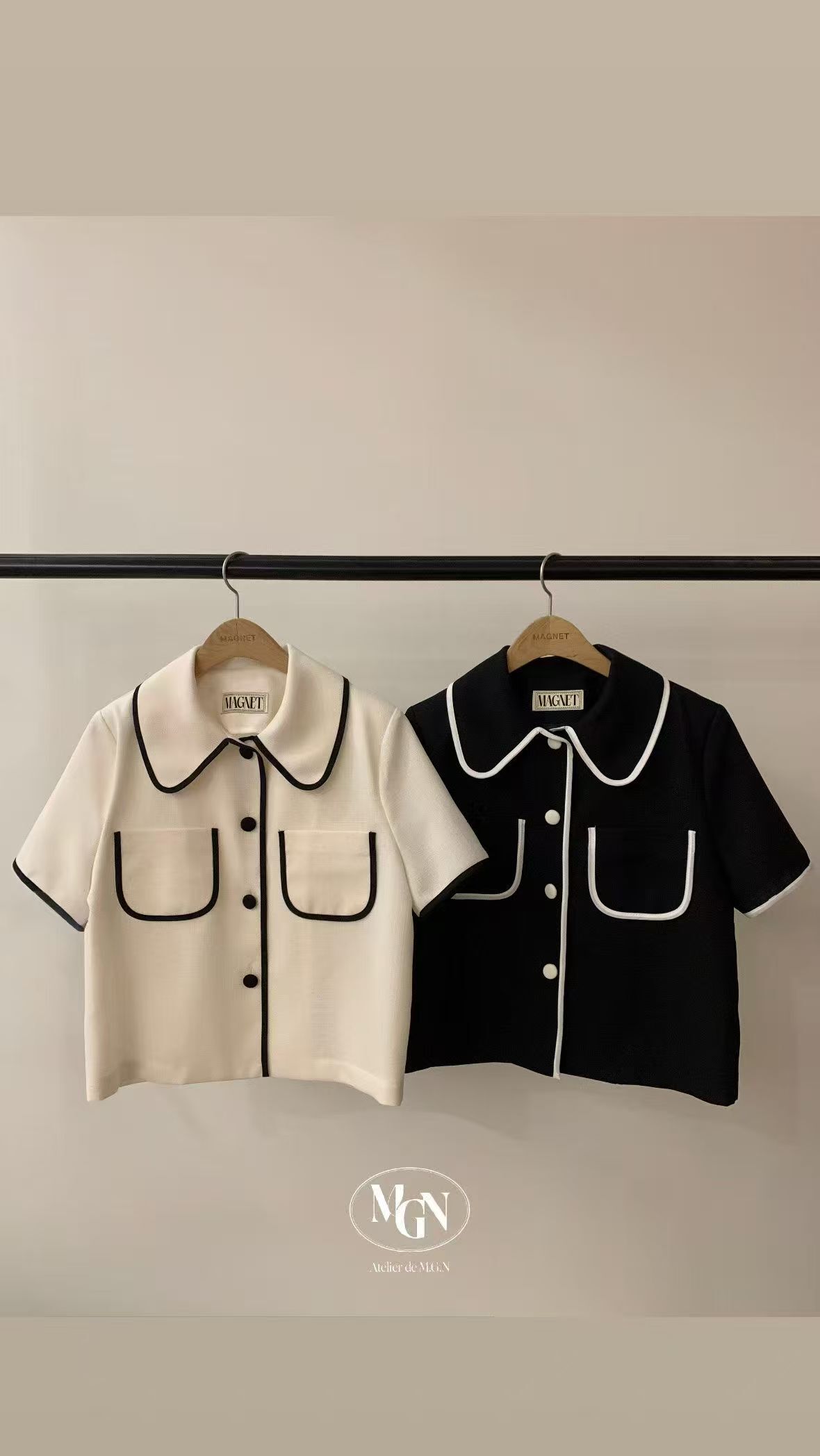 MN6112 涼感小香撞色娃娃翻領襯衫