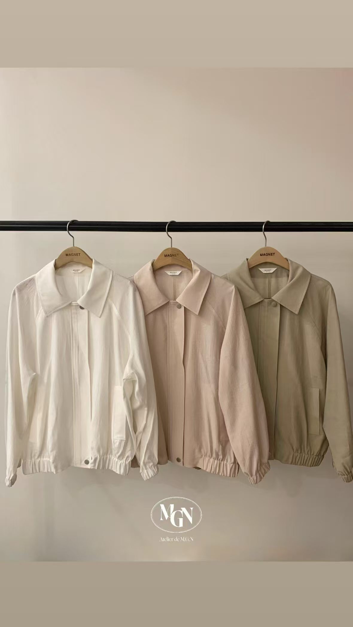 MN6115 啪鈕扣翻領薄天絲外套