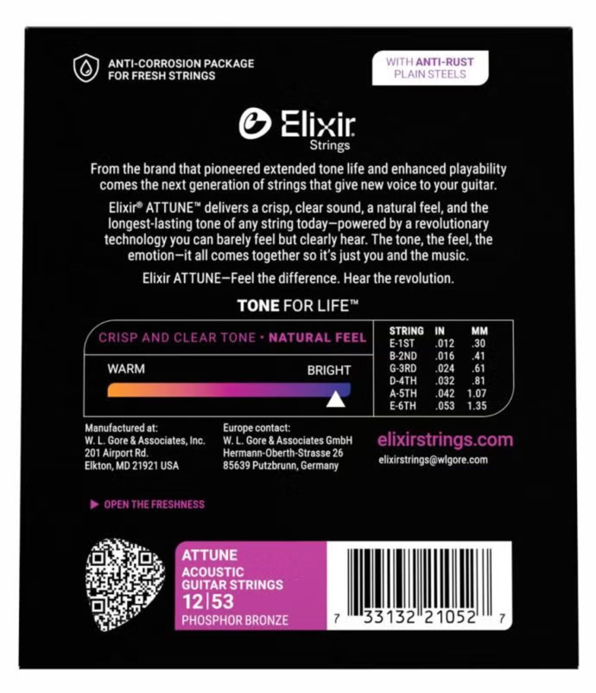 Elixir - 21052  21027 Attune 磷青銅 包膜弦 手汗必備 自然手感與音色