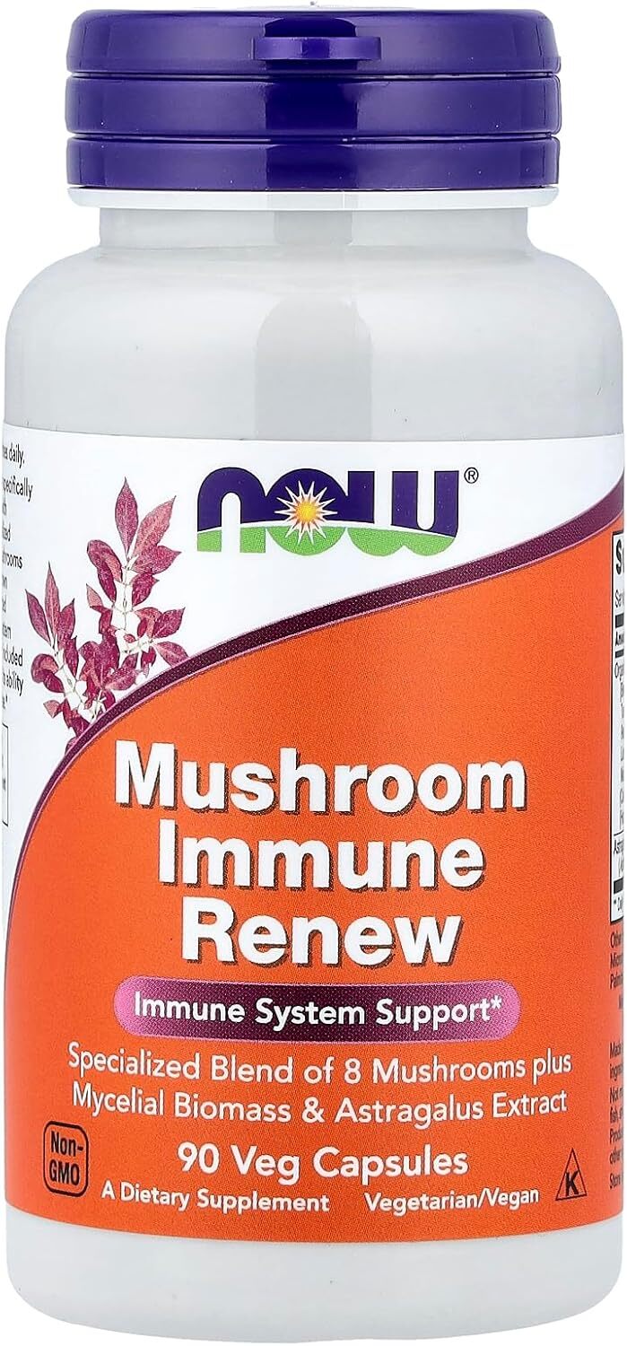 [預購] 有機蘑菇混合物/黃芪 200毫克 90粒 Now Immune Renew