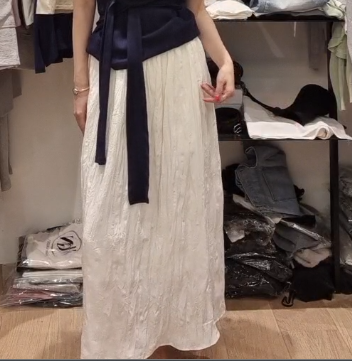 MN6122 全橡筋樹紋皺皺半身裙