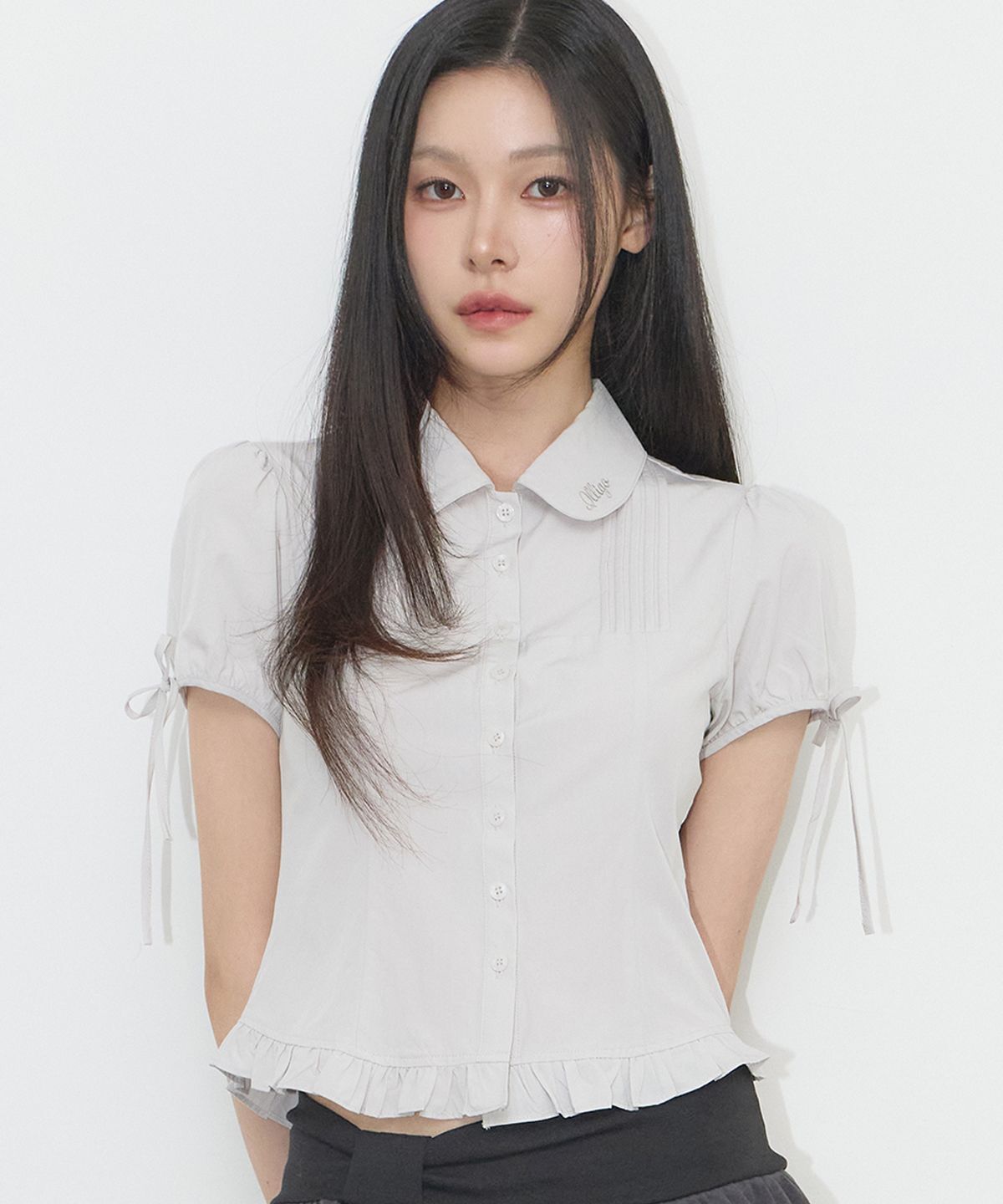 ILLIGO Sera 泡泡袖上衣 灰色 26SMTOP01GY