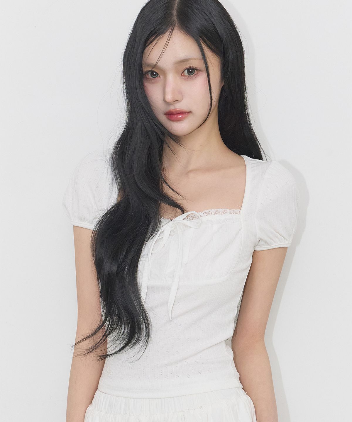 ILLIGO 蕾絲方領上衣 白色 26SMTOP21WH