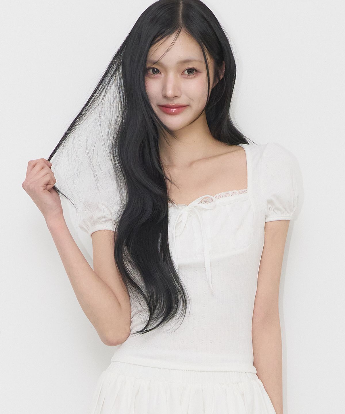 ILLIGO 蕾絲方領上衣 白色 26SMTOP21WH