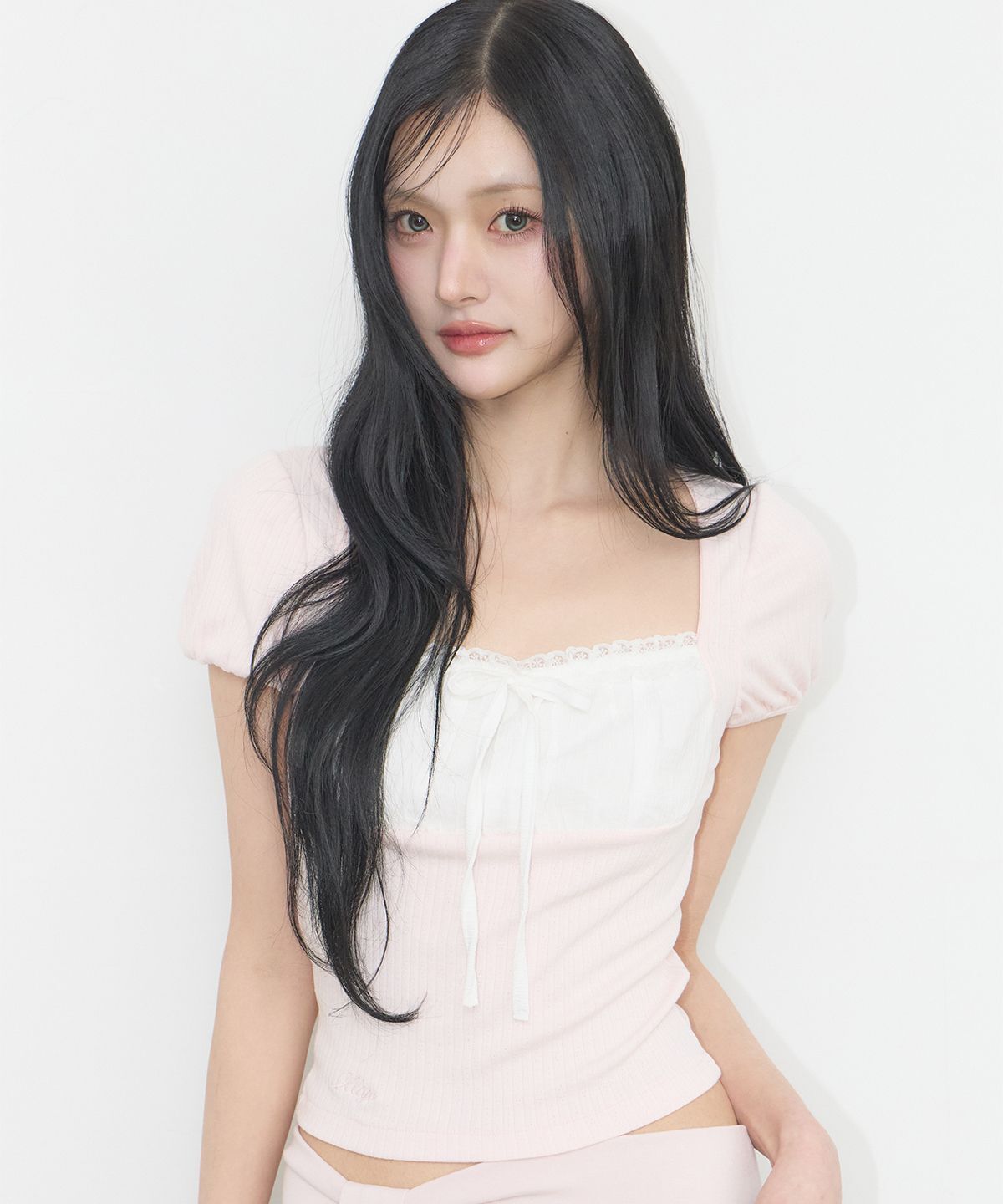 ILLIGO Roji 蕾絲方領短袖上衣 粉色 26SMTOP21PK