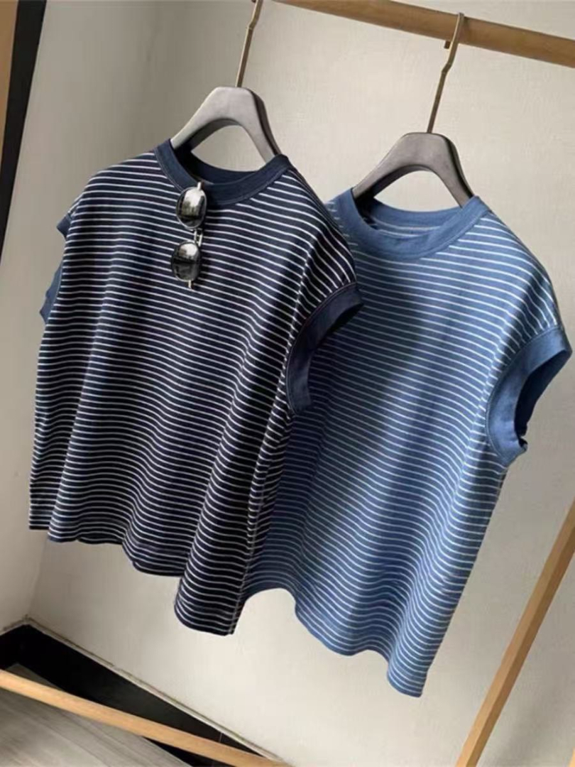 俏皮小刺繡條紋系列｜顯瘦橫條紋棉T