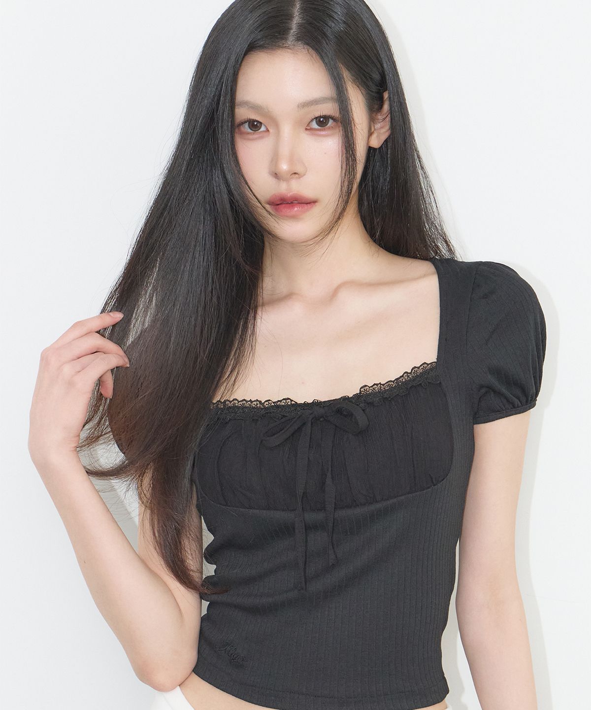 ILLIGO 蕾絲方領上衣 黑色 26SMTOP21BK