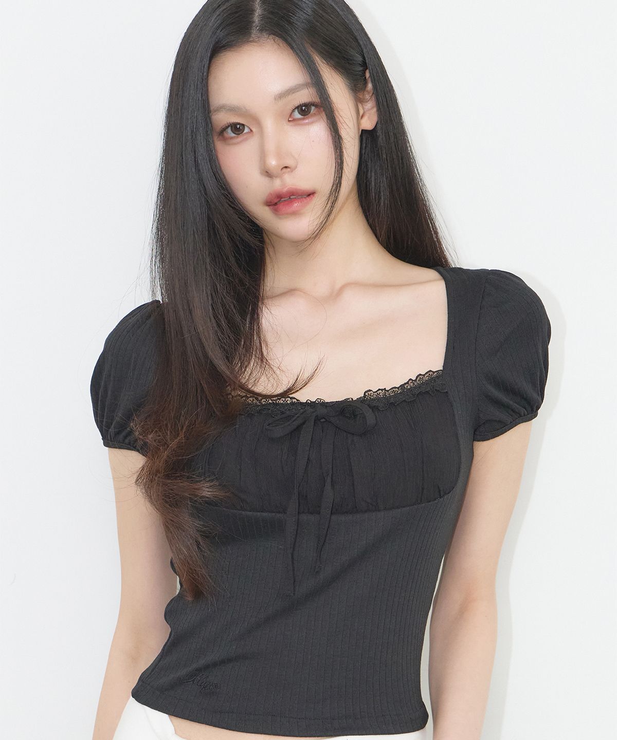 ILLIGO 蕾絲方領上衣 黑色 26SMTOP21BK