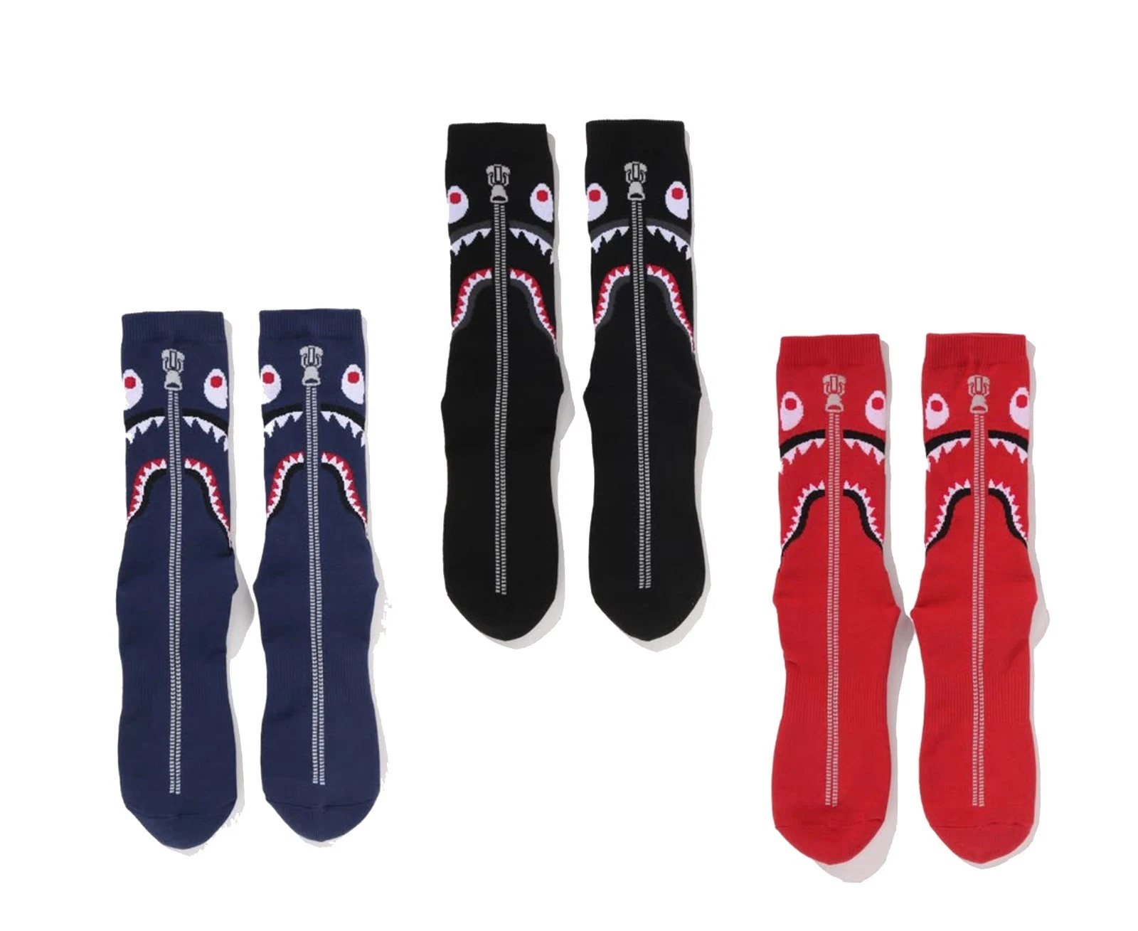2026SS A BATHING APE BAPE SHARK JACQUARD SOCKS 鯊魚 襪子 現貨 1M30184003