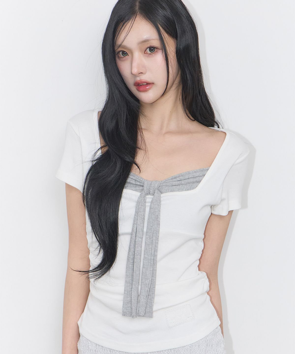 ILLIGO 層次蝴蝶結綁帶上衣 白色 26SMTOP14WH