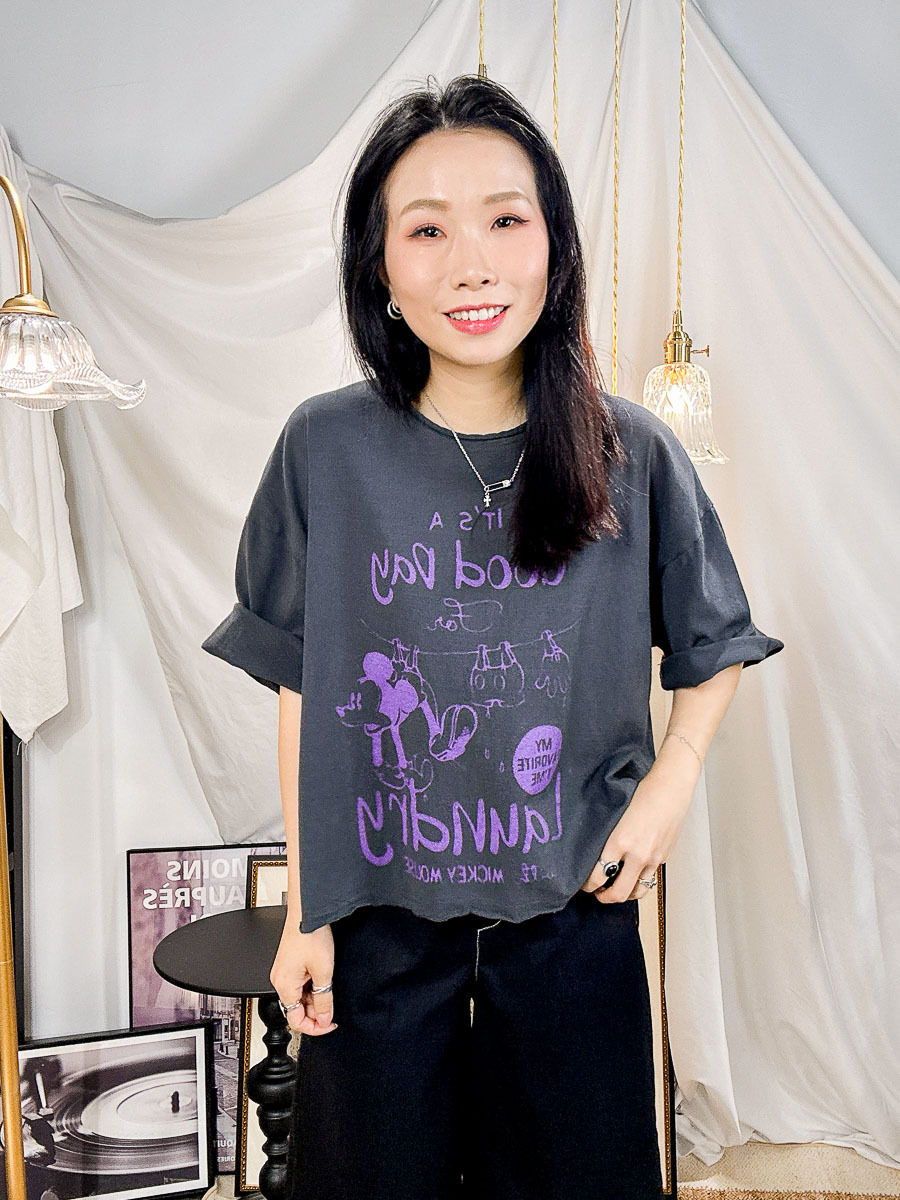 【多買多優惠】英文字 米奇PRINT．COTTON料TOP【不設退換】