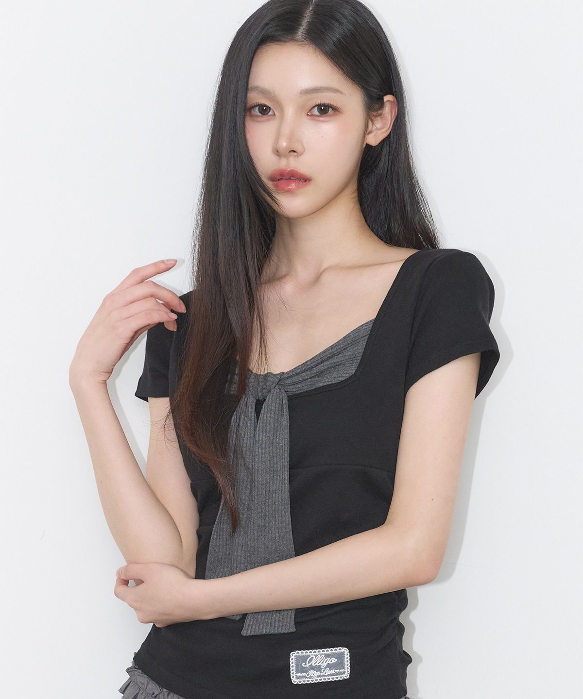 ILLIGO 層疊蝴蝶結綁帶上衣 26SMTOP14BK