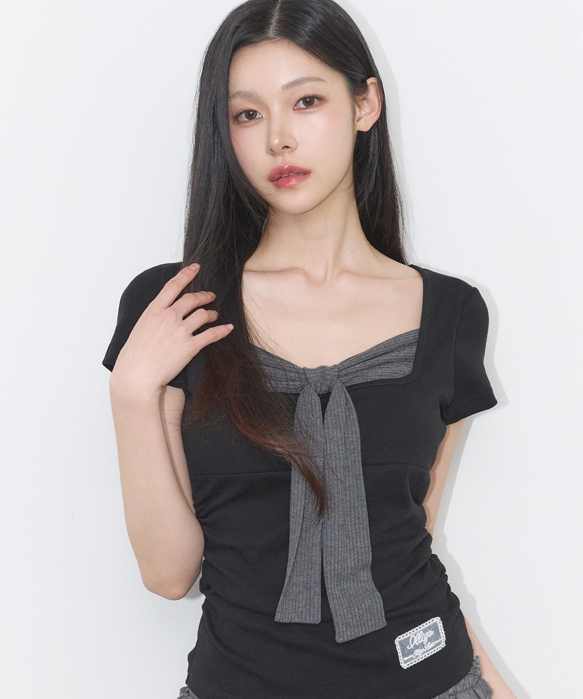 ILLIGO 層疊蝴蝶結綁帶上衣 26SMTOP14BK