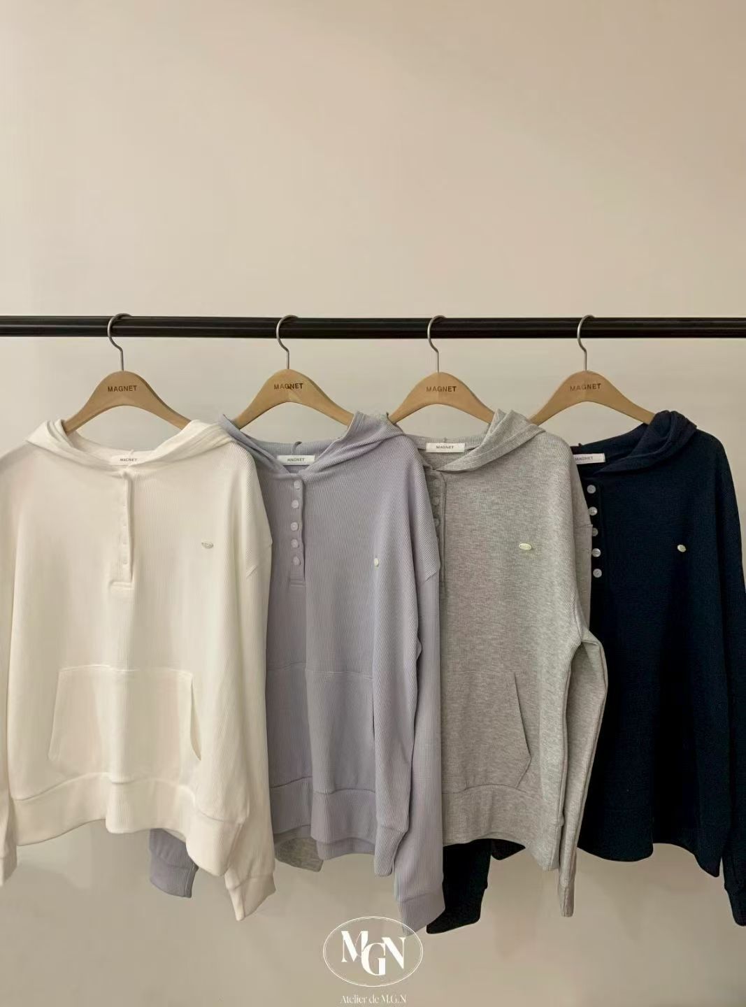 MN6131 亨利領連帽薄衛衣