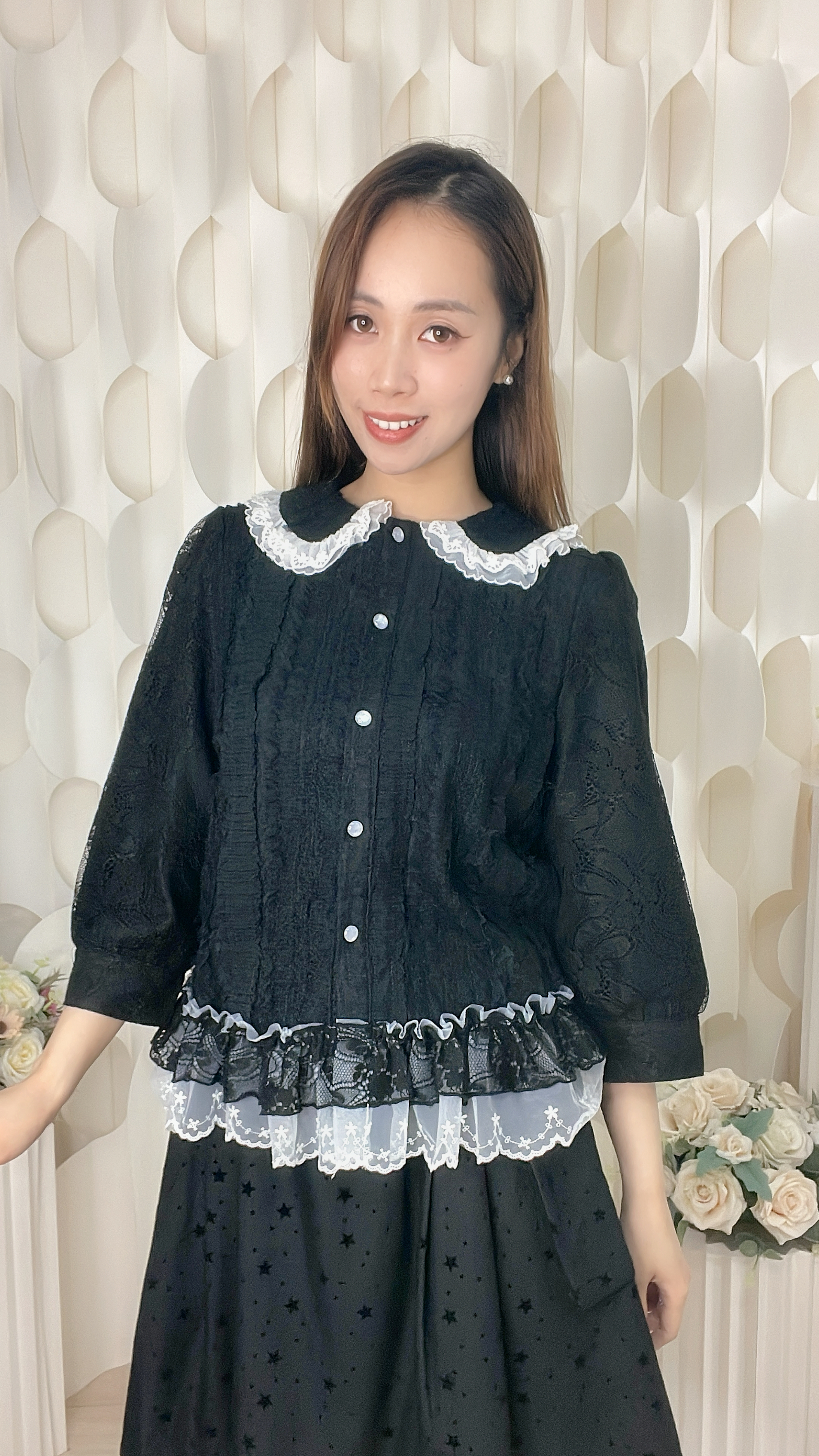 LACE娃娃領上衣/外套（胸38 腰38 長23吋）37055 #2304clo