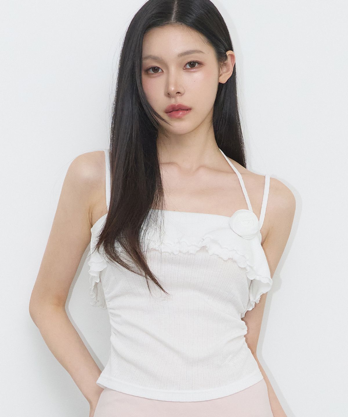 ILLIGO 玫瑰荷葉邊無袖上衣 26SMTOP07WH