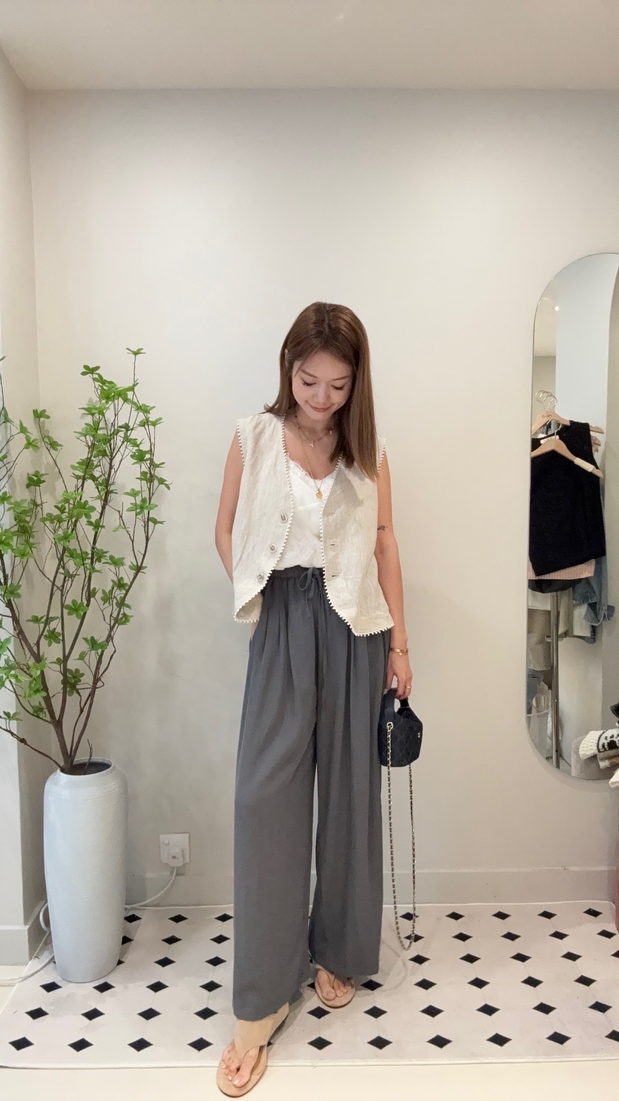 麻質背心外套