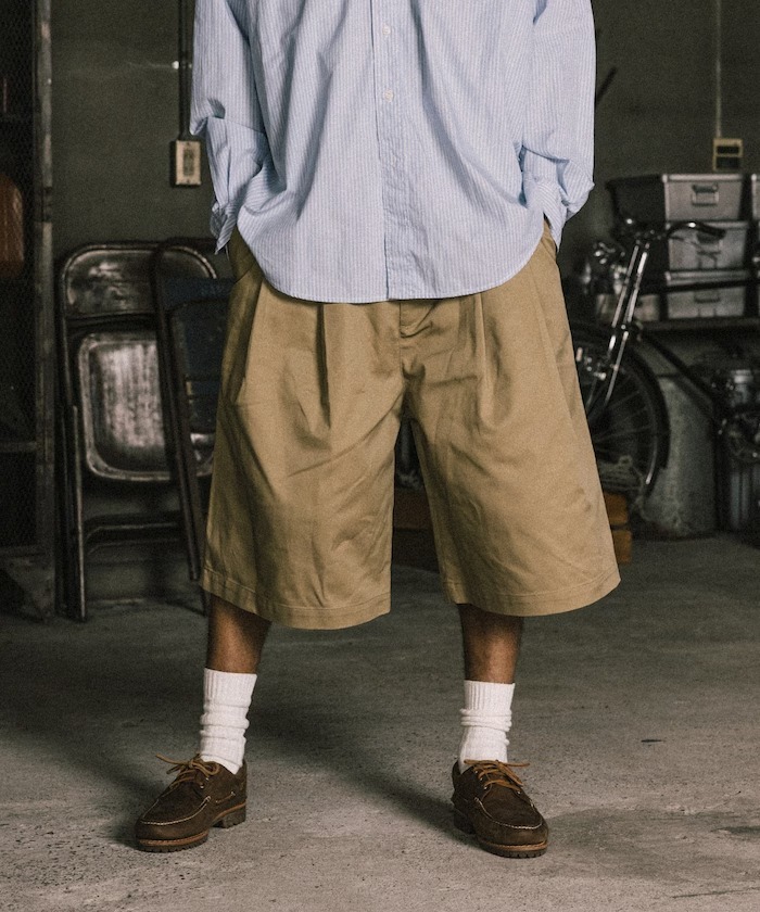 RED KAP × FREAK'S STORE 別注版 雙打褶七分短褲