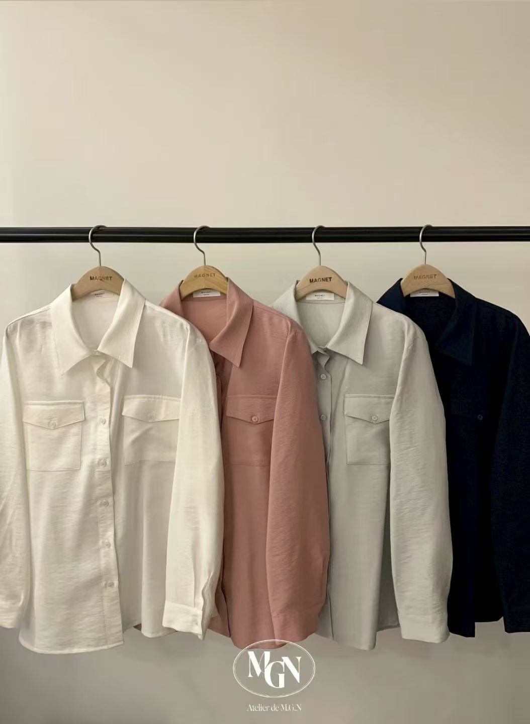 MN6142 挺身雙口袋翻領襯衫