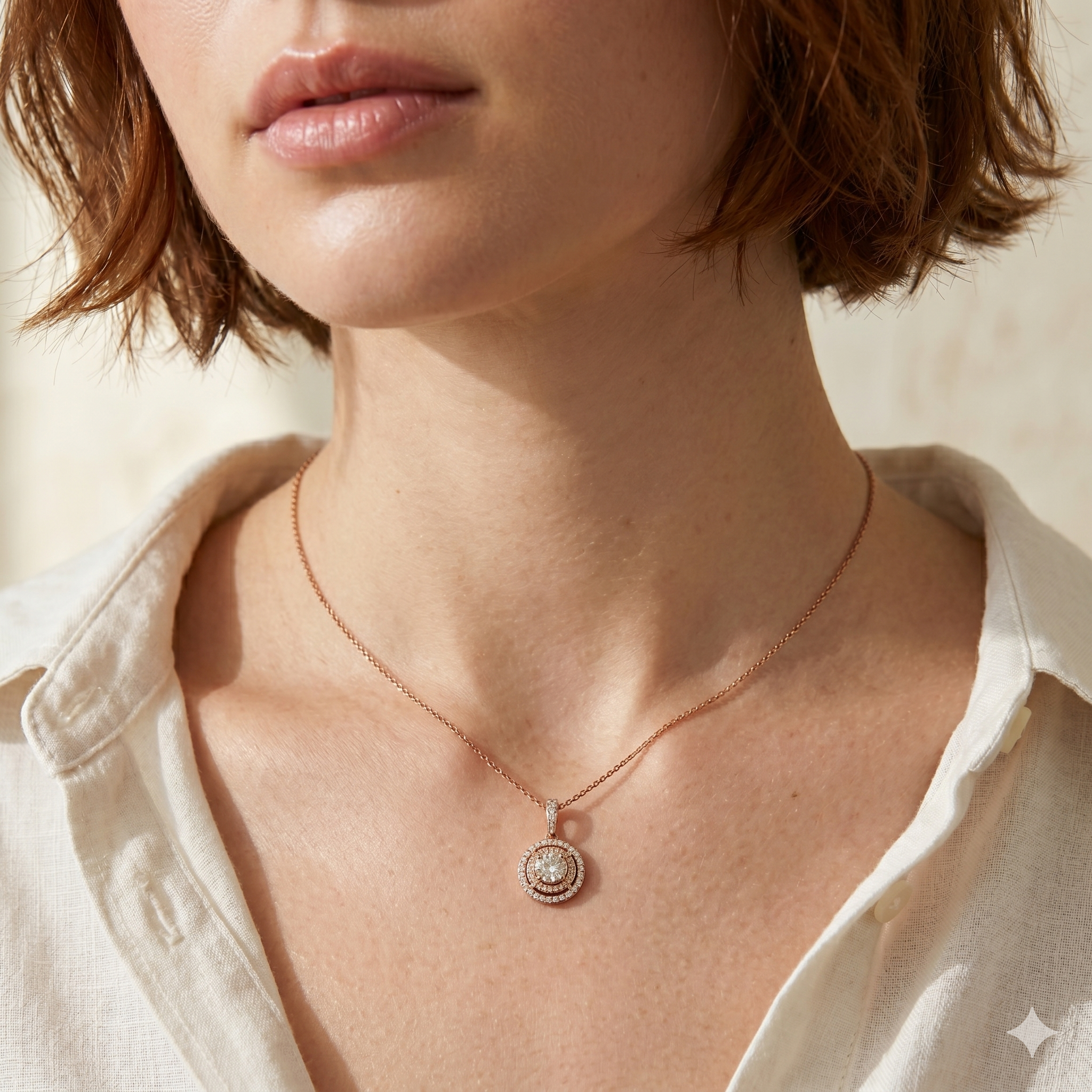 全新18K玫瑰金【單粒36份鑽石】配小鑽共56份鑽石吊墜