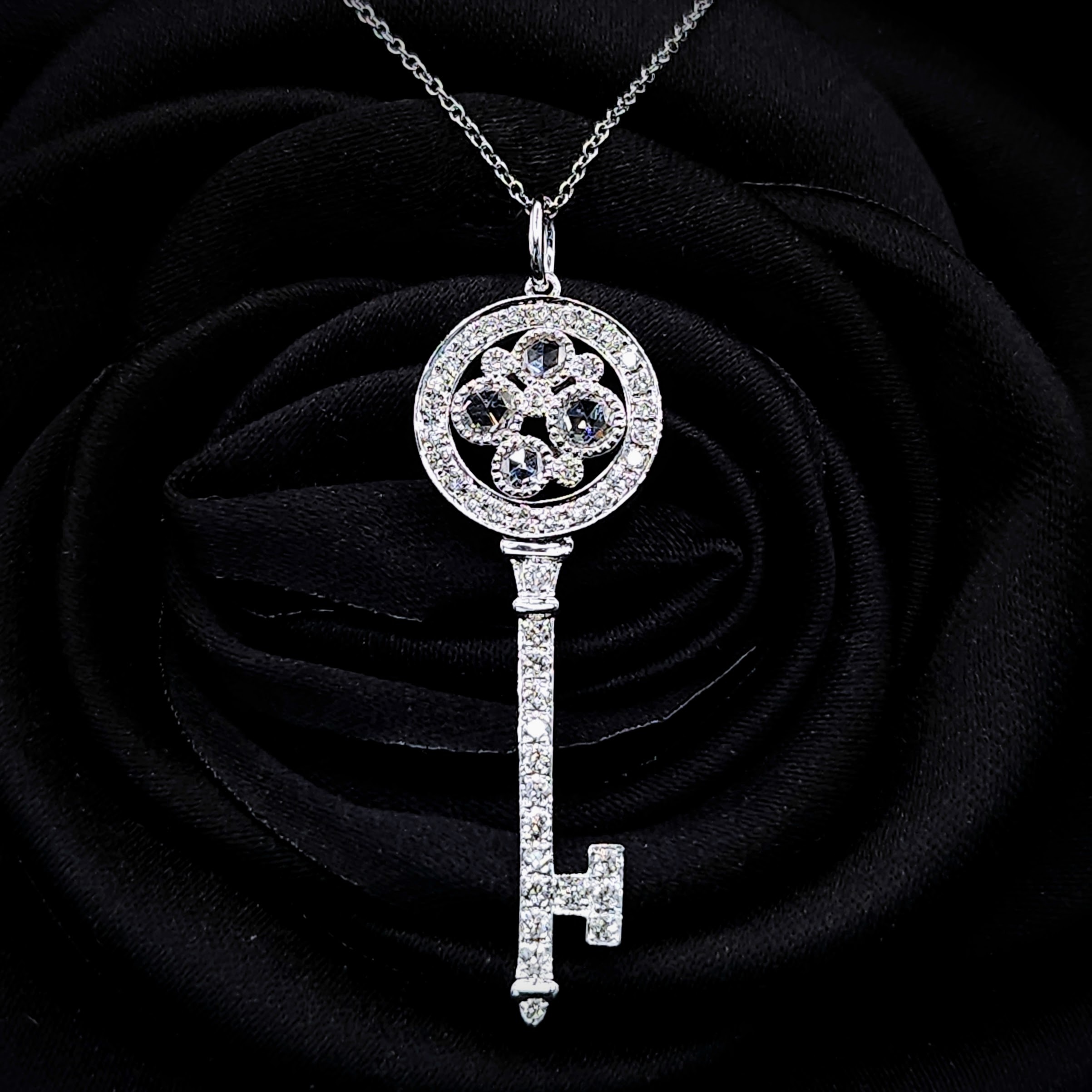 全新18K白金63份鑽石吊墜