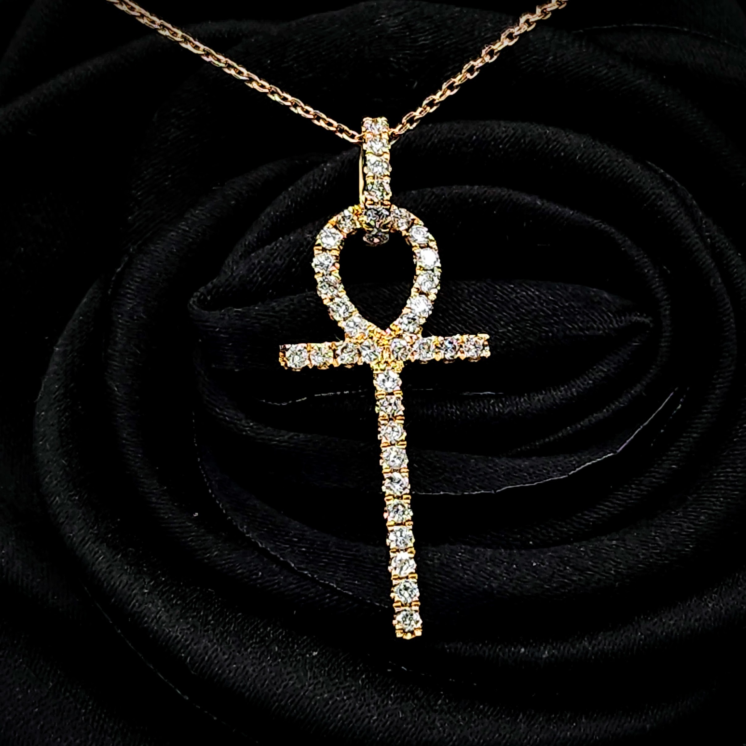 全新18K黃金53份鑽石吊墜