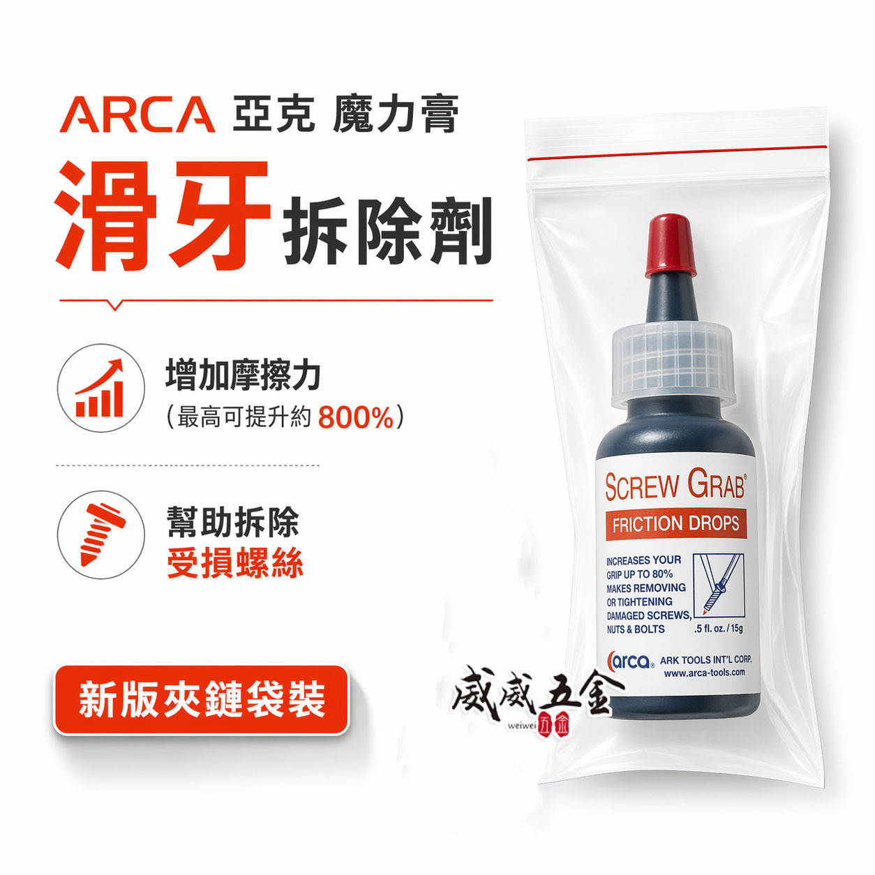 美國原裝進口｜魔力膏｜SCREW GRAB 美國製 滑牙救星 增加摩擦力 神奇魔力膏 螺絲止滑劑 退牙 剋星｜ARCA 亞克