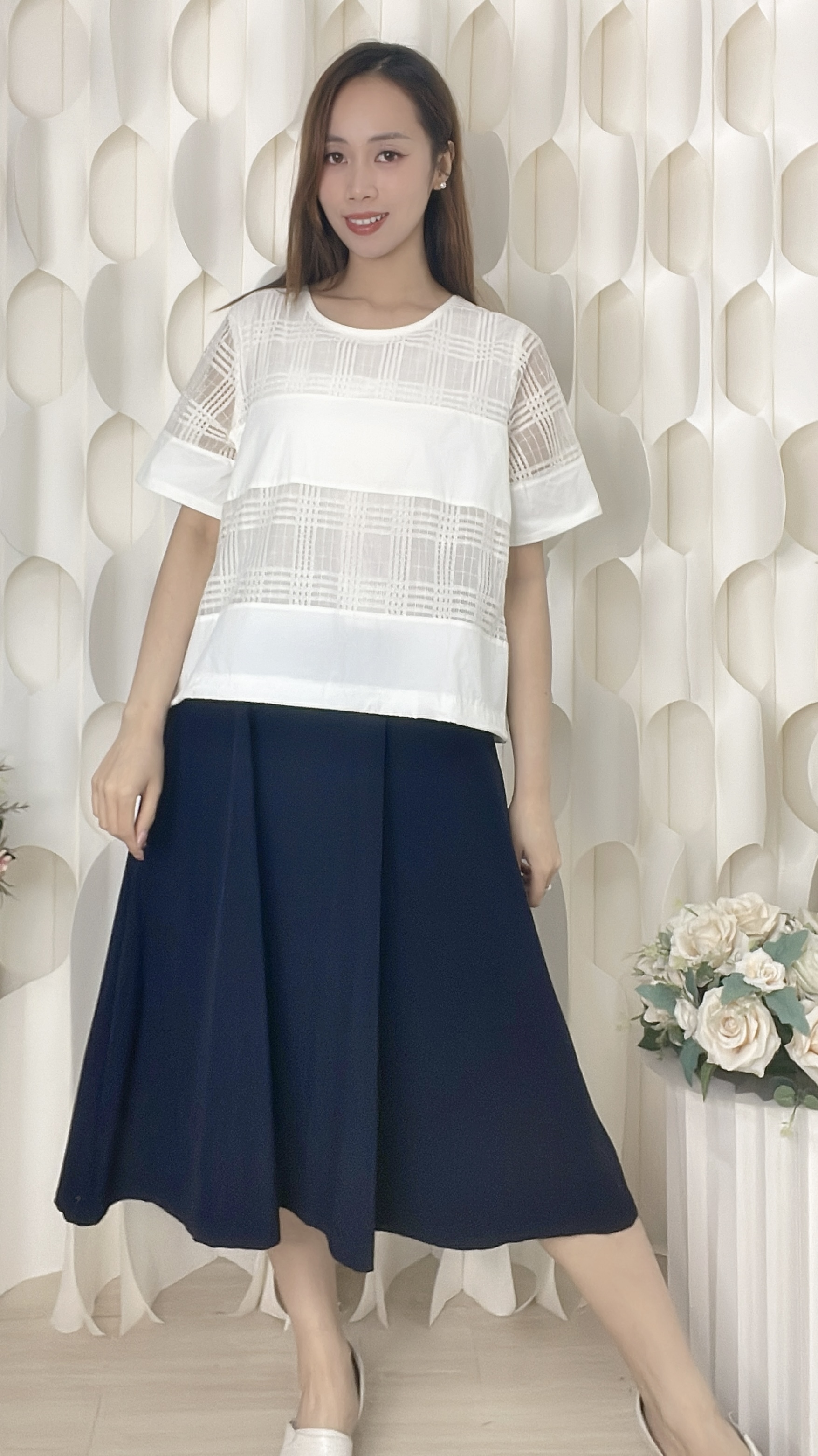 LACE拼風䄛料連身裙（胸42 腰34 臀48 長43吋）37035 #2304clo