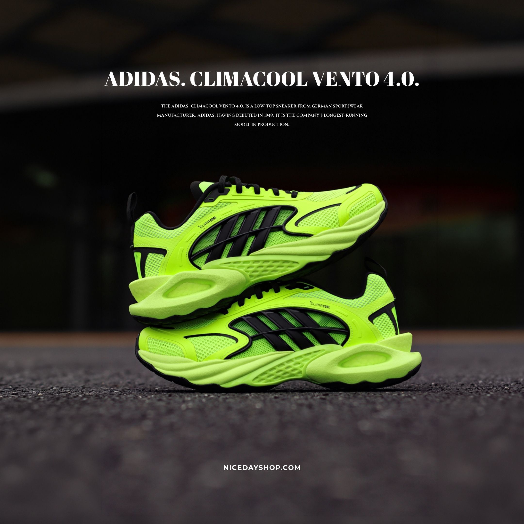 NICEDAY 代購 Adidas Climacool Vento 4.0 檸檬黃 螢光 舒適 貼合 跑步鞋 KH9328