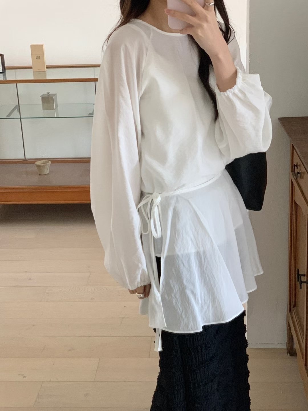 Viscose wrap blouse &skirt set