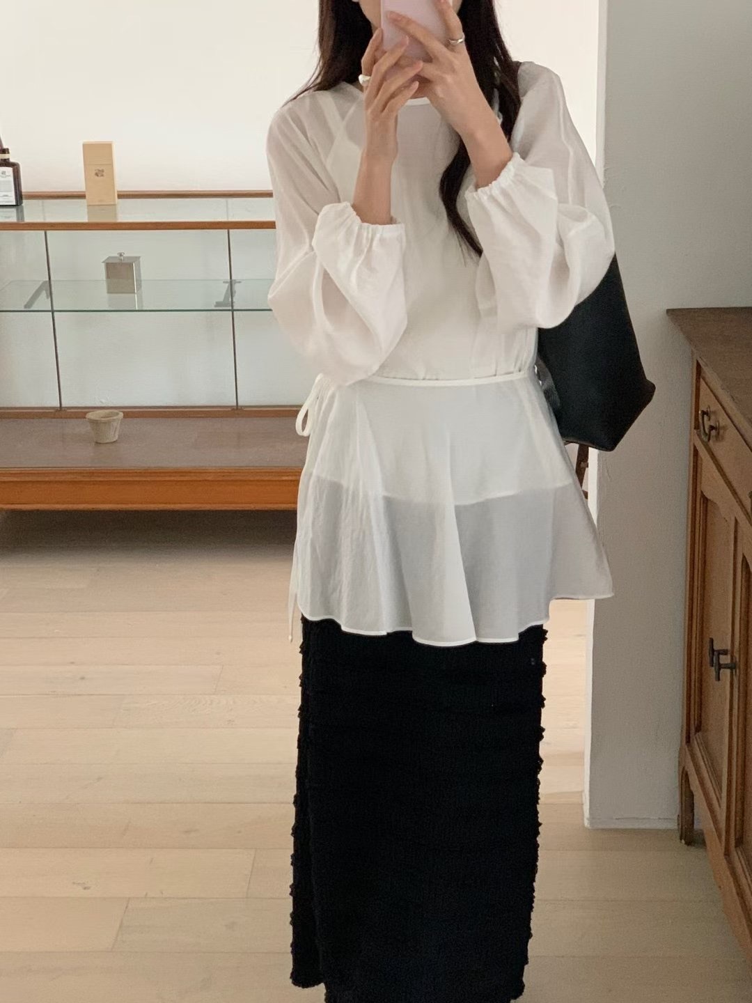 Viscose wrap blouse &skirt set