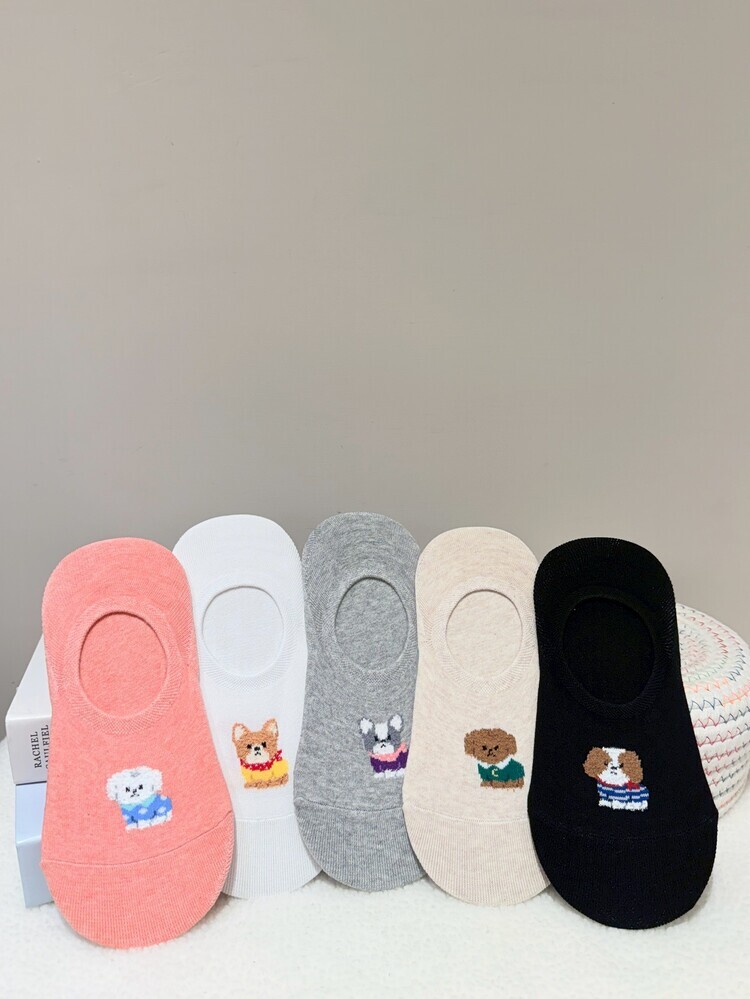『5入組』毛毛穿衣服狗狗無痕襪