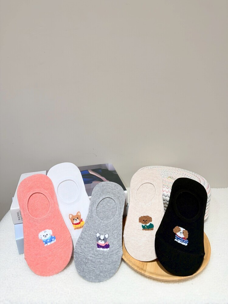 『5入組』毛毛穿衣服狗狗無痕襪