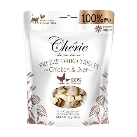 Cherie 法麗 - 100%原肉凍乾小食系列 - 雞胸肉雞肝 (深紅) 30g