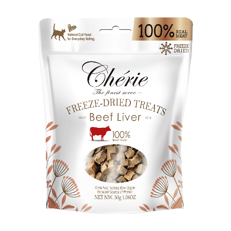 Cherie 法麗 - 100%原肉凍乾小食系列 - 牛肝 (鮮紅) 30g