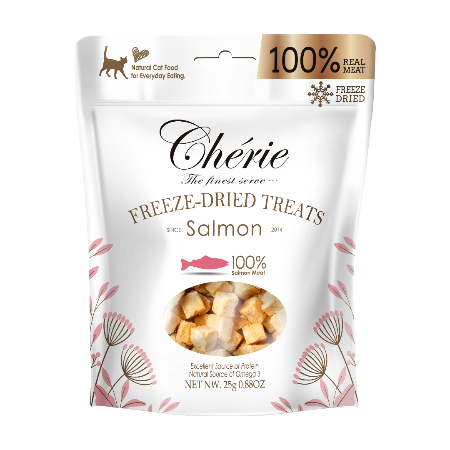 Cherie 法麗 - 100%原肉凍乾小食系列 - 三文魚 (粉紅) 25g