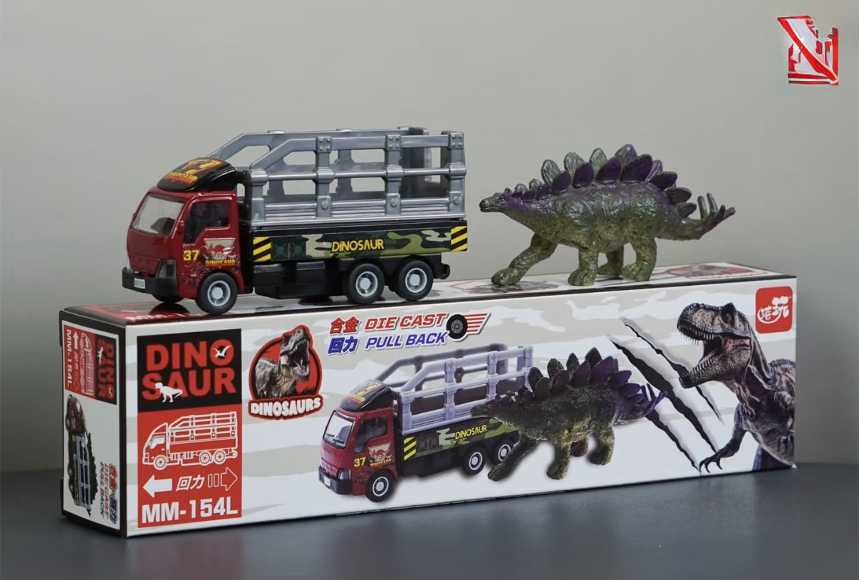 香港合金車/迴力車 - 恐龍紅色貨車 款式1