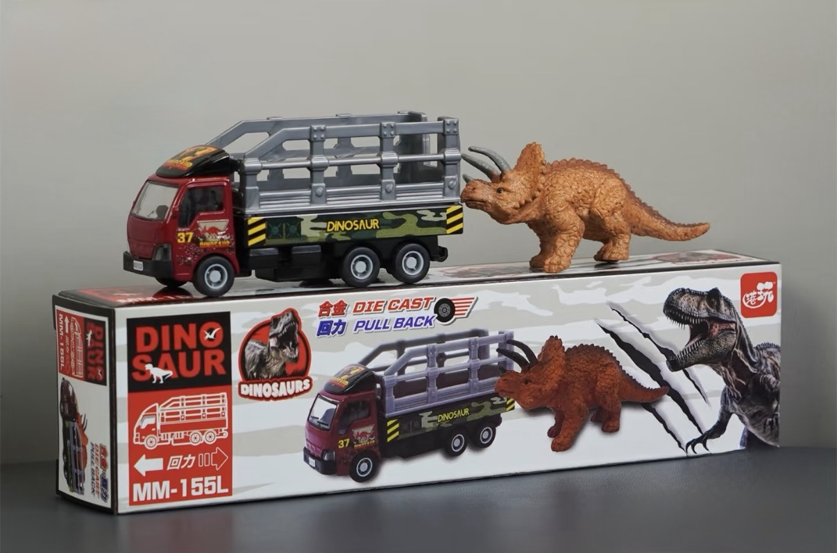 香港合金車/迴力車 - 恐龍紅色貨車 款式2