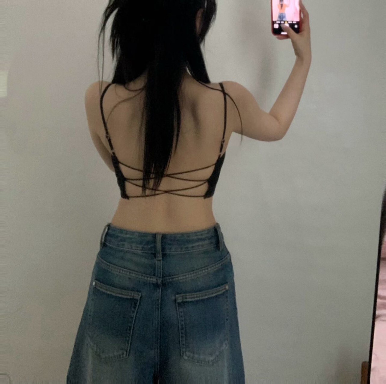 短版吊帶背交叉BRA背心