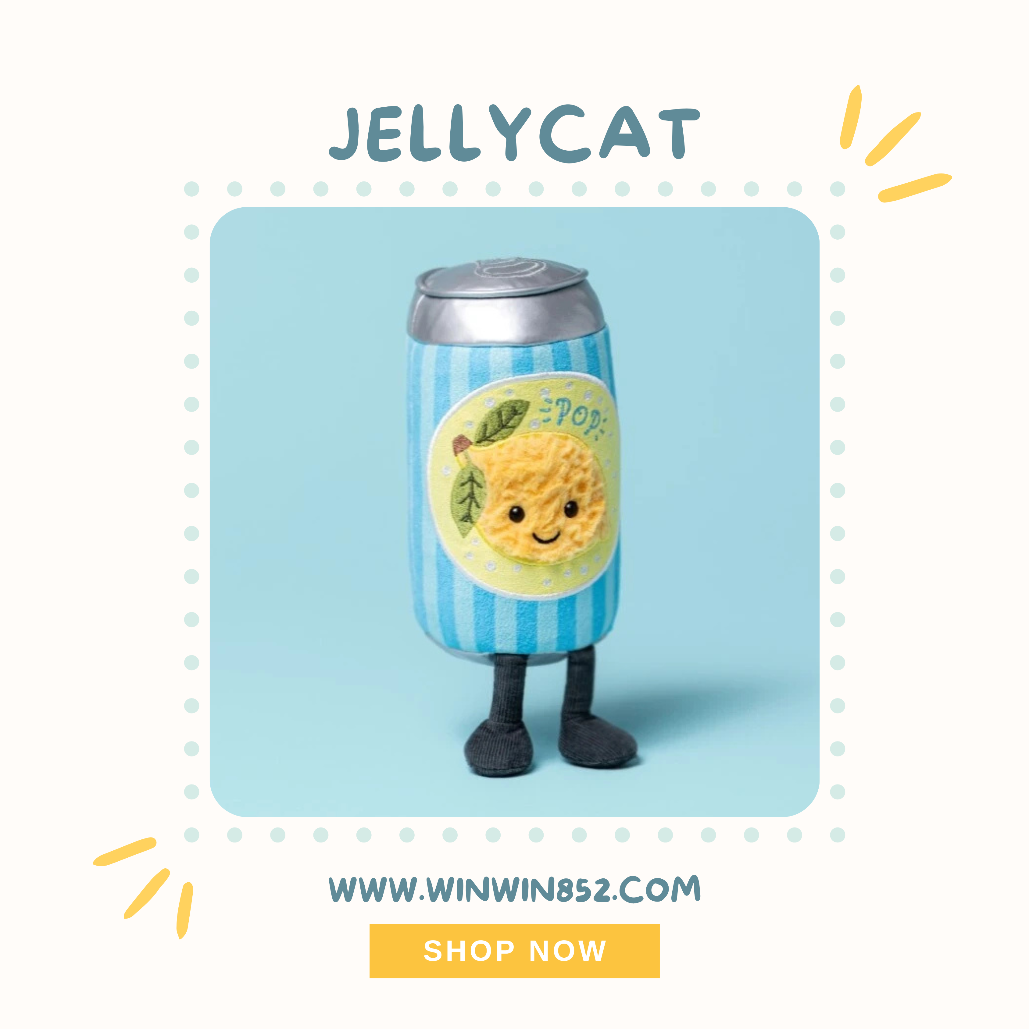 Jellycat Amuseable Lemon Soda Can Plush
