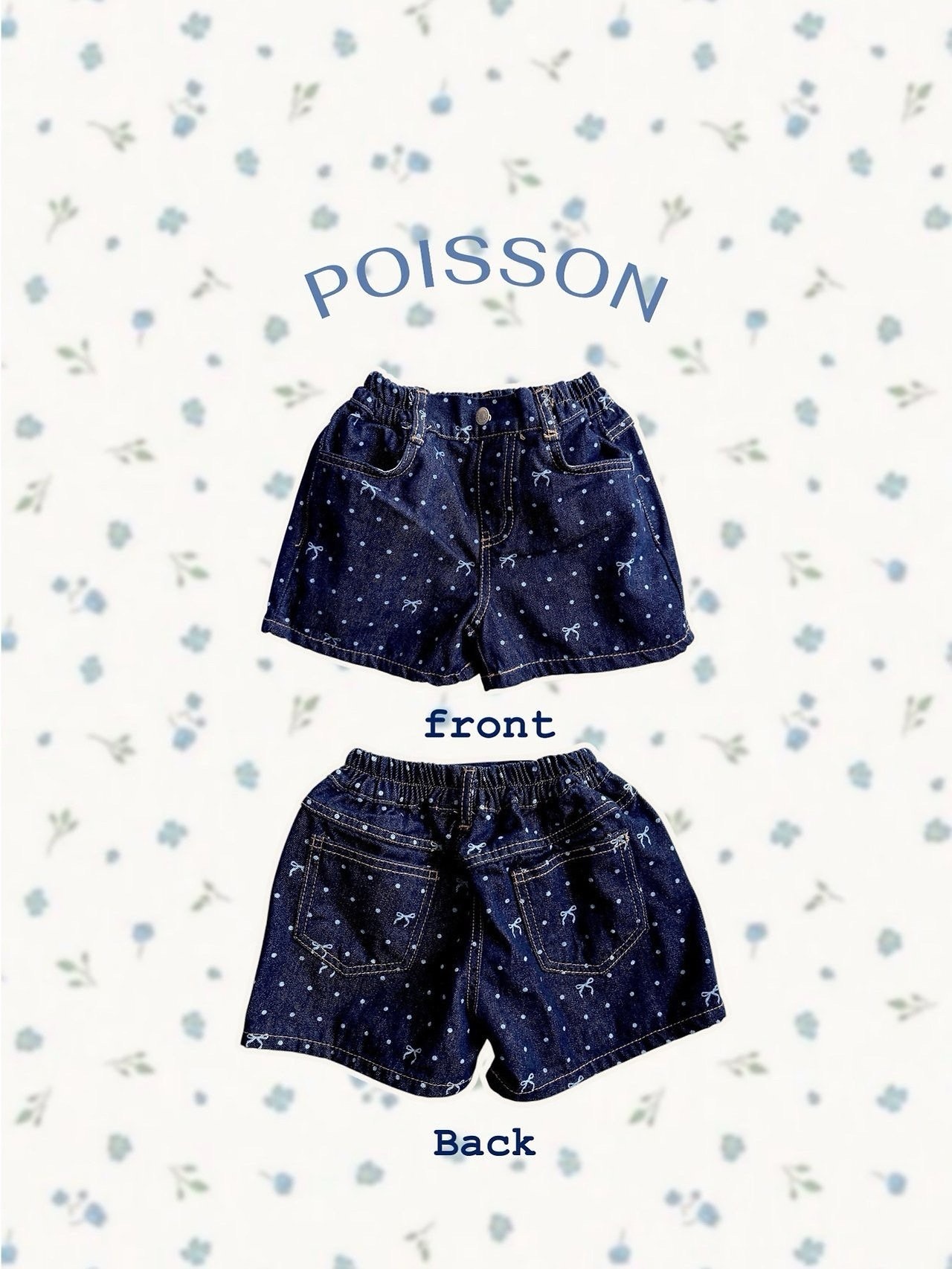 Poisson Sweet Dot Denim Shorts